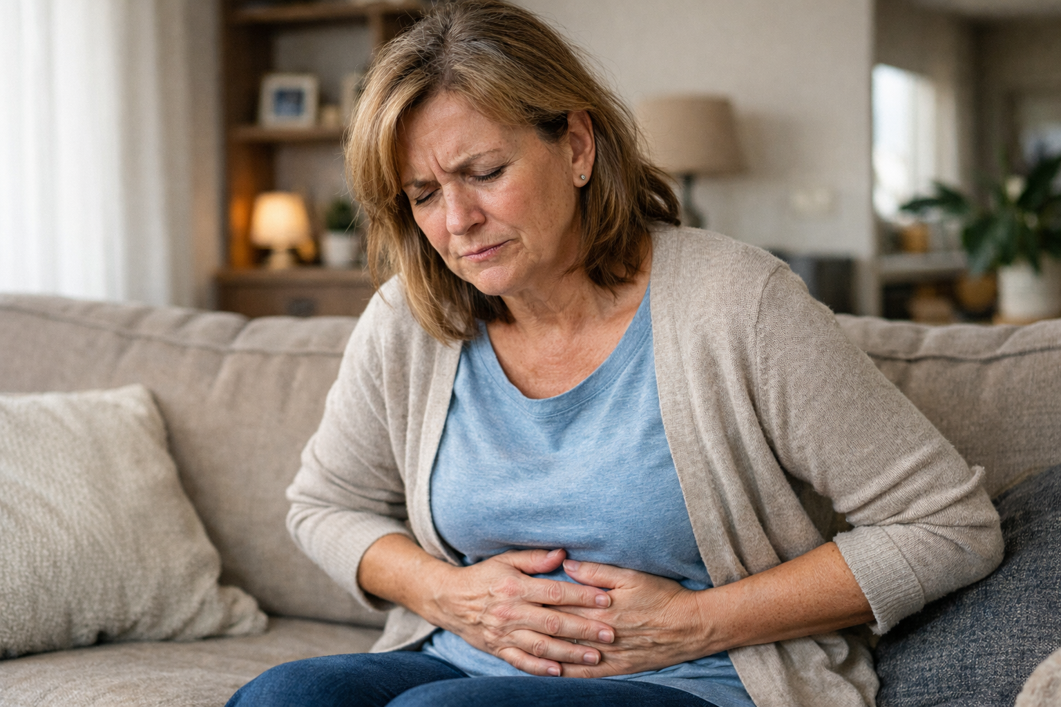 Žena sa bolovima u stomaku